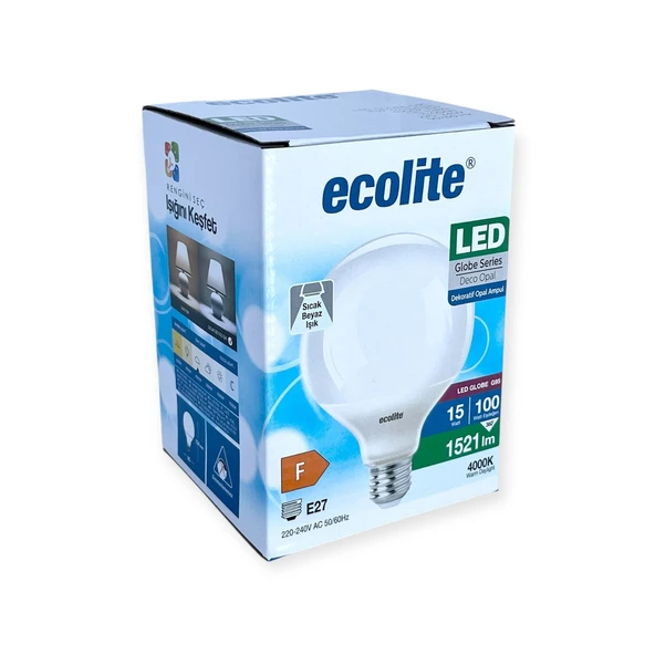 Ecolite Led Globe G95 15W E27 (4'li Paket) ürün görseli 1