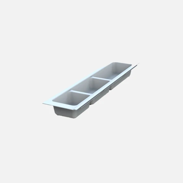 Adilon Üç Bölmeli Kaşıklık 10 cm Beyaz (4'li Paket) ürün görseli 1