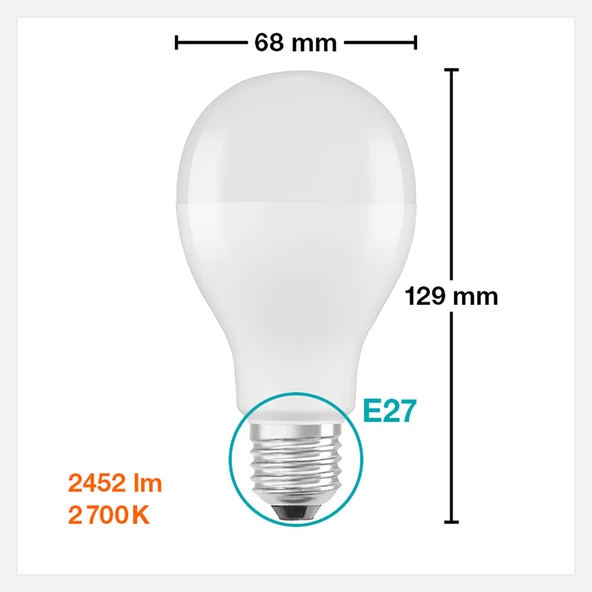 Osram A150 20 W Sarı Klasik E27 Duy Led Ampul (4'li Paket) ürün görseli 1
