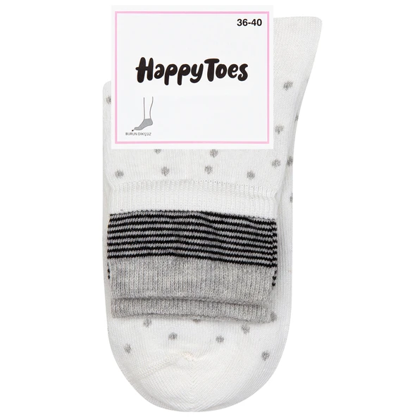 Happy Toes Kadın Çift Lastikli Çorap 36/40 (5'li Paket) ürün görseli 1