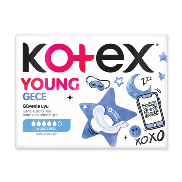 Kotex Young Ultra Gece Pedi 6'lı (8'li Paket) ürün görseli 1