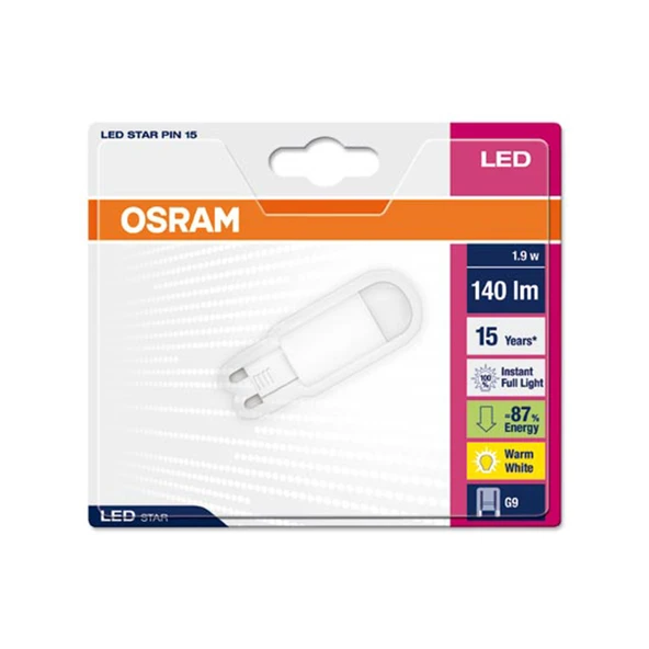 Osram Led Star 1.9 W Sarı Led G9 Duy Led Ampul (5'li Paket) ürün görseli 1