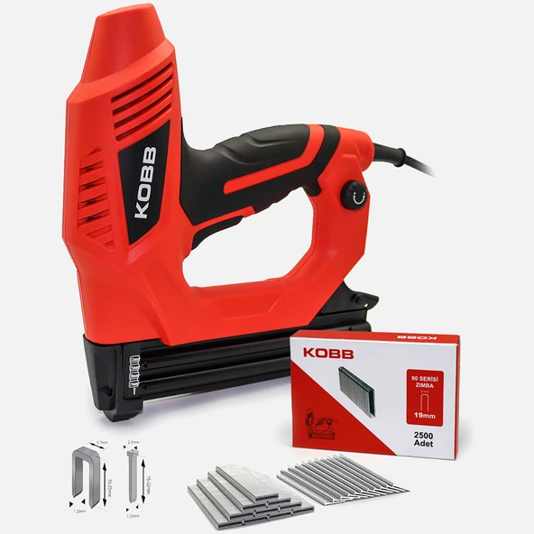 Kobb KBZ90 15-25mm Zımba ve 15-32mm Profesyonel Çivi Çakma Makinesi-3000 adet Yedek Zımba ve Çivi ürün görseli 1