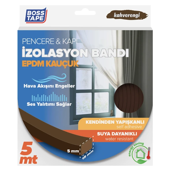 Boss Tape Epdm Kare Kahverengi 5 x 15 mm 5 m (7'li Paket) ürün görseli 1