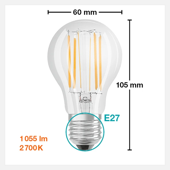 Osram Retrofit 7 W Sarı Klasik E27 Duy Led Ampul (6'li Paket) ürün görseli 1