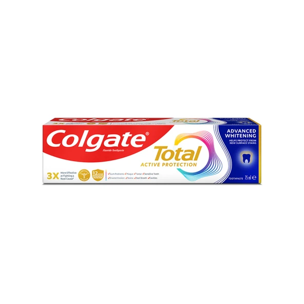 Colgate Total Gelişmiş Beyazlik Diş Macunu 75 Ml (6'li Paket) ürün görseli 1