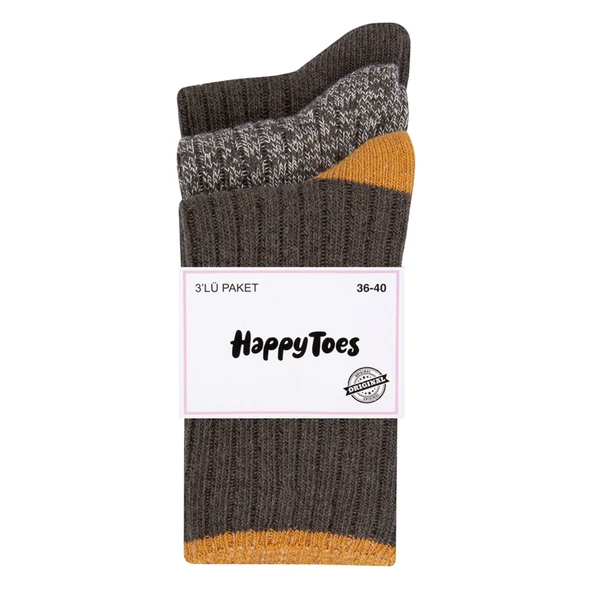Happy Toes Kadın Casual 3'lü Çorap 36/40 (6'li Paket) ürün görseli 1