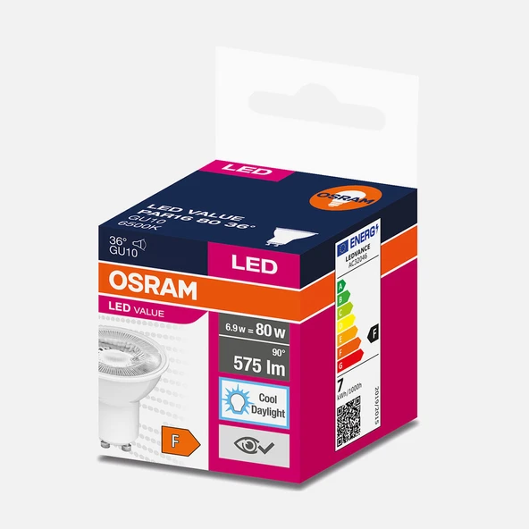 Osram Par16 6.9 W Gün Işığı GU10 LED Ampul (6'li Paket) ürün görseli 1