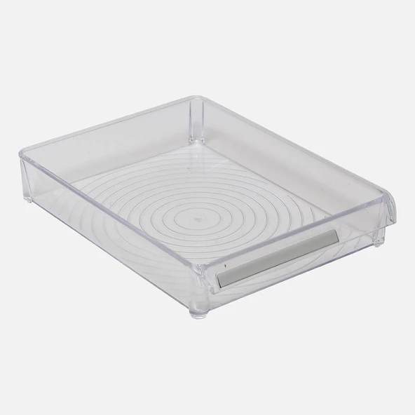 Primanova Plastik Şeffaf Düzenleyici Mutfak Rafı 20.5x28x5 cm (4'li Paket) ürün görseli 1