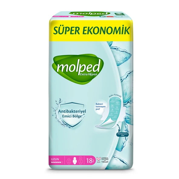 Molped Extra Hijyen Uzun Ped 18'li (6'li Paket) ürün görseli 1