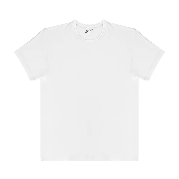 Brix Erkek Elastan O Yaka Tshirt Beyaz M  (3'li Paket) ürün görseli 1