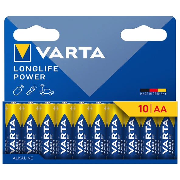Varta Longlife Power AA Kalem Pil 10'lu Paket (Alkalin) (4'li Paket) ürün görseli 1