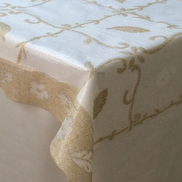 Taner Pvc 135 cm Masa Örtüsü Bej (2'li Paket) ürün görseli 1