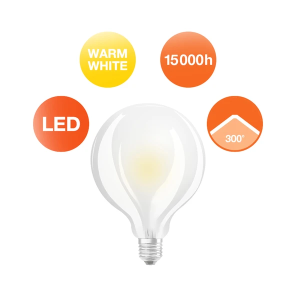 Osram Globe 95 11 W Sarı Klasik E27 Duy Led Ampul (3'li Paket) ürün görseli 1
