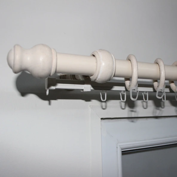 Linadora Ahşap Rustik 28 mm 120 cm Beyaz ürün görseli 1