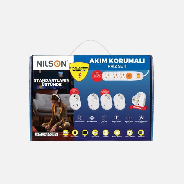 Nilson Akım Korumalı Grup Priz Set ürün görseli 1