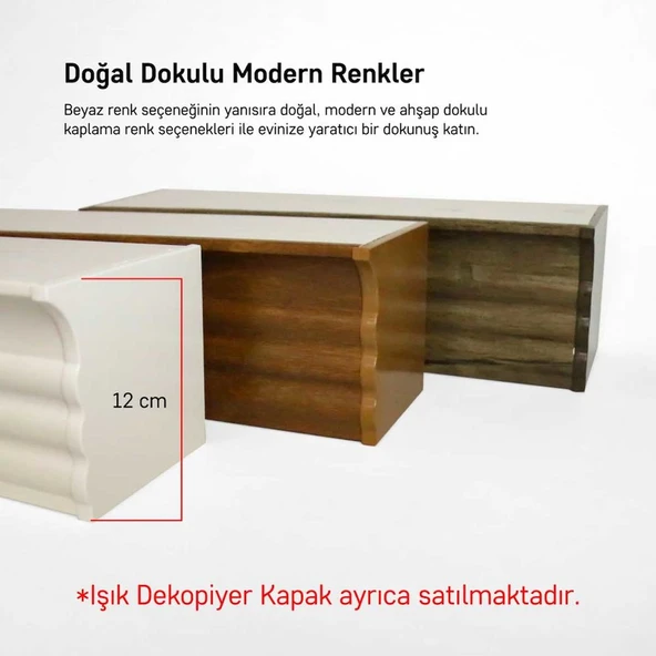Slimflex Işık Panolu Perde Rayı Beyaz ürün görseli 1