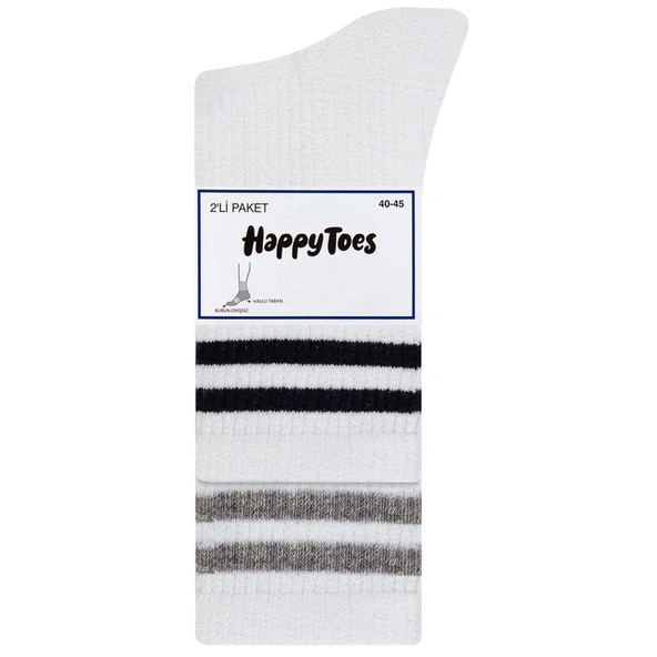 Happy Toes Erkek Havlu Spor Çorap 2'li 40/45 (4'li Paket) ürün görseli 1