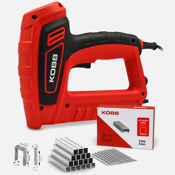 Kobb KBZ200 8-16mm Zımba ve 15-16mm Profesyonel Çivi Çakma Makinesi-3000 adet Yedek Zımba ve Çivi ürün görseli 1