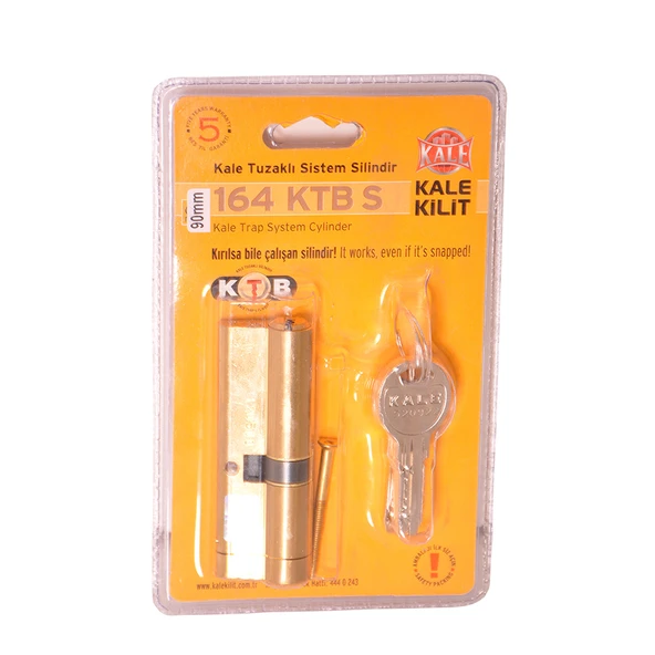 Kale Kilit Kale Tuzaklı Çelik Pimli Silindir 90 mm Sarı ürün görseli 1