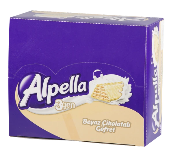 Alpella 3Gen Beyaz Çikolatali Gofret 28 g 24'lü (5'li Paket) ürün görseli 1