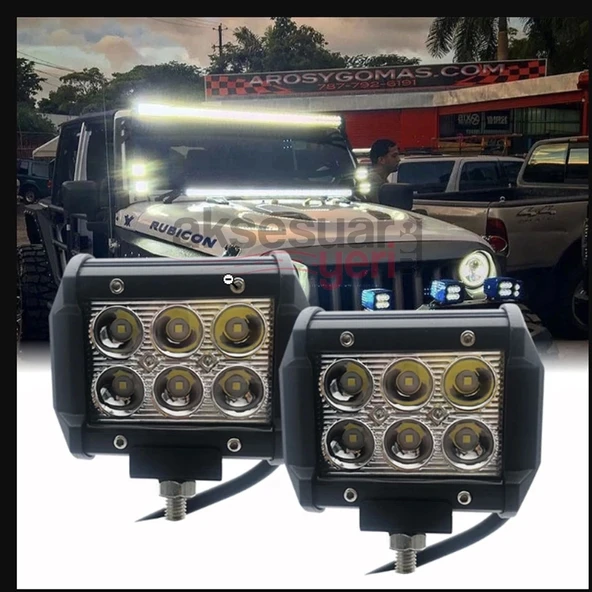 Offroad Sis Çalışma Lambası Turuncu Beyaz Cakar Modlu 12 Led 18W  A+ İthal Ürün ürün görseli 1