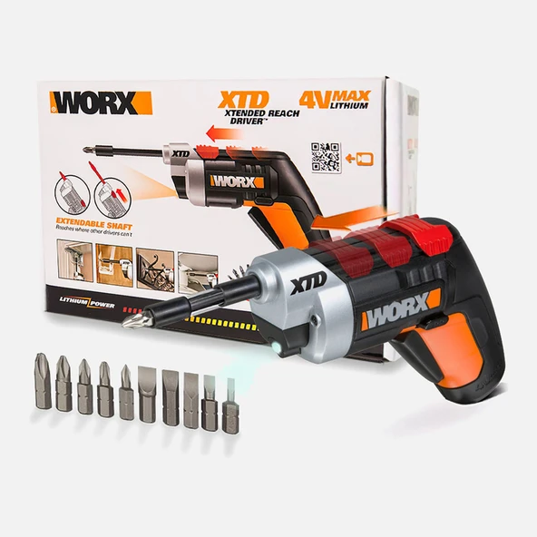 Worx WX252 4 V 1.5 Ah Tek Akülü Li-ion Darbesiz Akülü Vidalama + 10 adet Bits Uç ürün görseli 1
