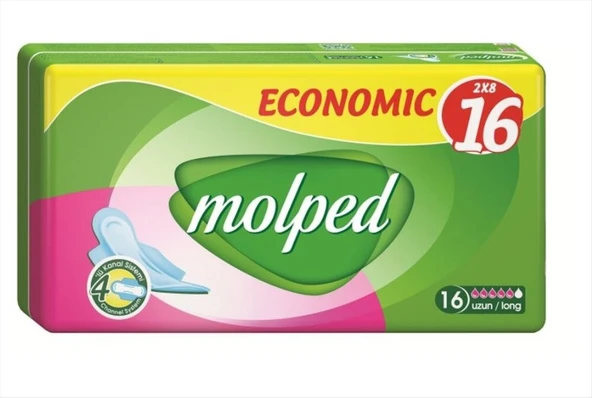 Molped Ekonomik Kanatlı Uzun 16'lı (8'li Paket) ürün görseli 1
