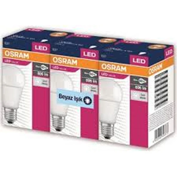 Osram CLA75 11.5 W Beyaz Klasik E27 Duy 3’lü Led Ampul (3'li Paket) ürün görseli 1