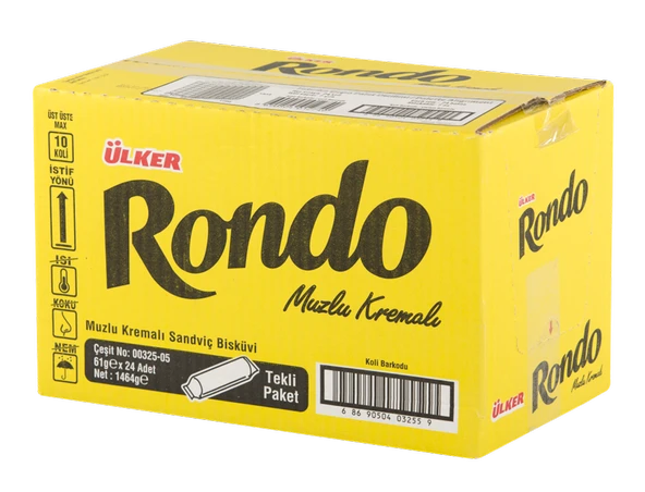 Ülker Rondo Muz Aromalı Bisküvi 61 g 24'lü (5'li Paket) ürün görseli 1