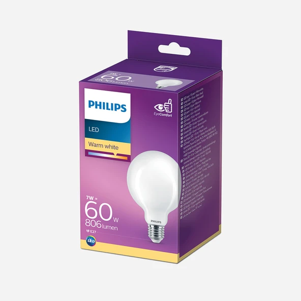 Philips G 93 60 W Beyaz Globe E27 Duy Led Ampul (6'li Paket) ürün görseli 1