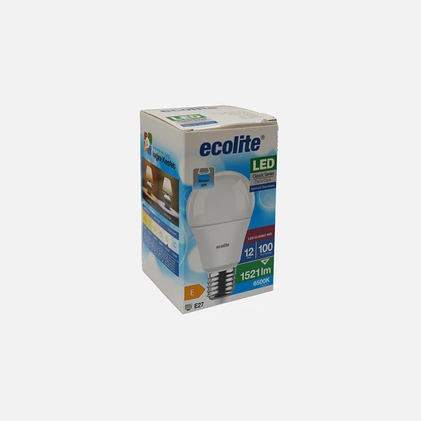 Ecolite A60 LED Ampul 12W E27 6500K Beyaz Işık (4'li Paket) ürün görseli 1