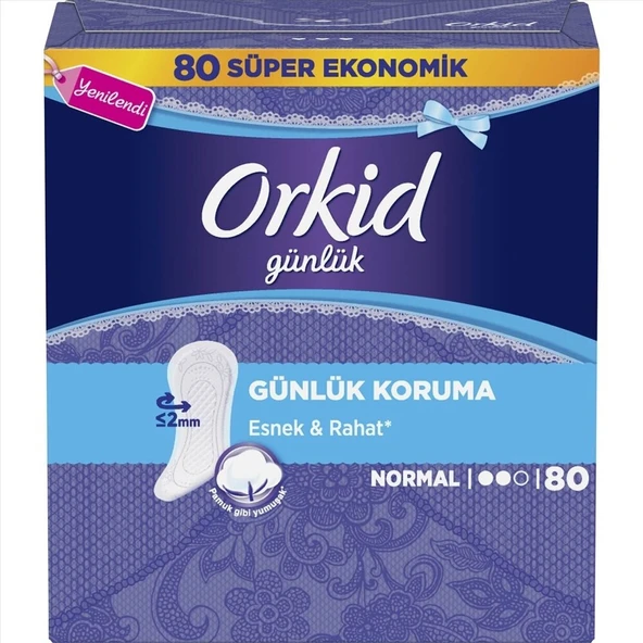 Orkid Günlük Ped Süper Ekonomi Normal 80'li (4'li Paket) ürün görseli 1