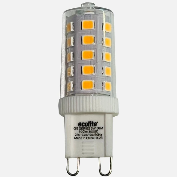 Ecolite G9 3 W Sarı 3000K Dimmerli G9 LED Ampul (5'li Paket) ürün görseli 1