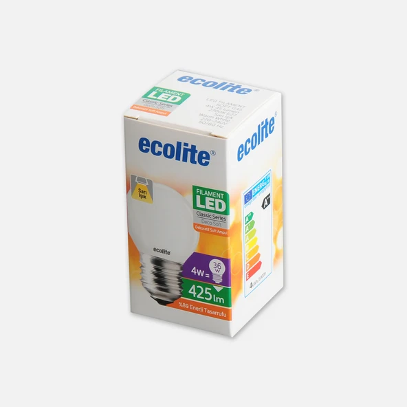 Ecolite Soft Filament G45 4 W Beyaz Klasik E27 Duy Led Ampul (6'li Paket) ürün görseli 1