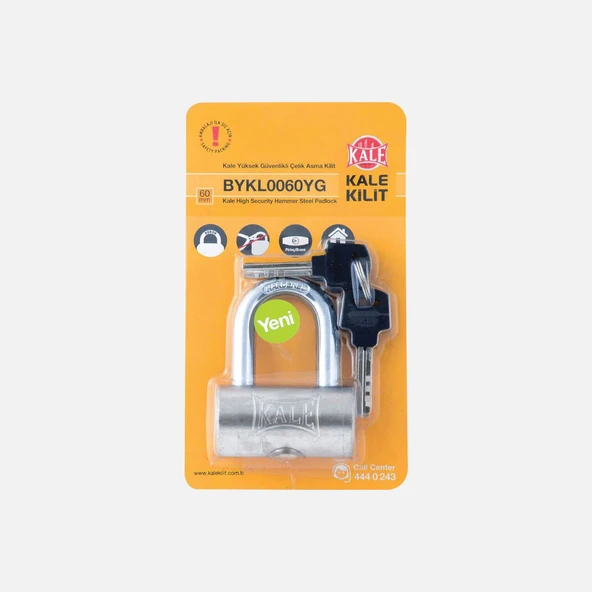 Kale Kilit Yüksek Güvenlikli Çelik Asma Kilit 60 mm (2'li Paket) ürün görseli 1