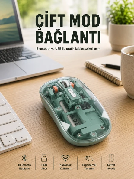 Pilli Mouse Usb Sessiz Tıklama Yeni Nesil ürün görseli 1