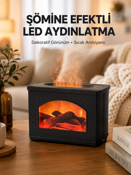 Aromaterapi Destekli Ultrasonik Nemlendirici Usb Bağlantılı Sessiz Model ürün görseli 1