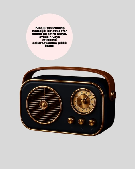 Tarz Radyo – Bluetooth, Usb Tf Kart Girişli - Resim 3