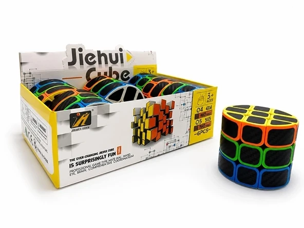 Silindir Zeka Küpü - Karbon Fiber Görünümlü Eğri Yüzeyli Akıl Oyunu Alk4013 ürün görseli 1