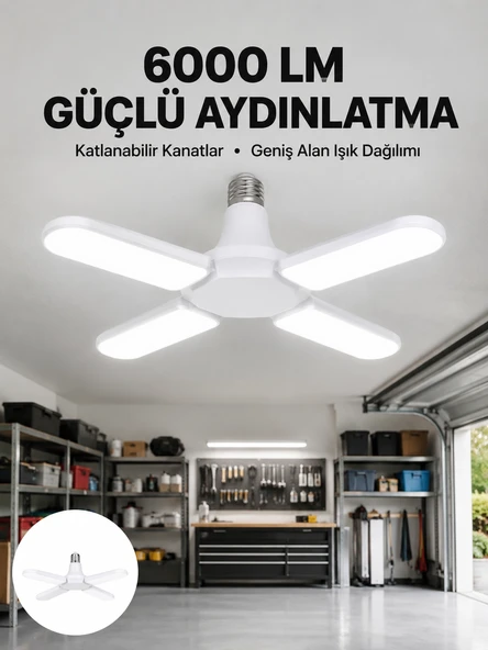 Tasarruflu Led Ampül 60 Watt 4 Kollu Beyaz Işık Yeni Nesil ürün görseli 1