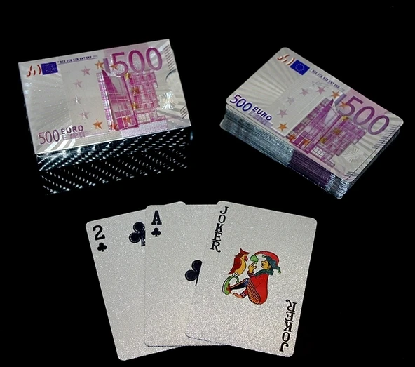 Euro Tasarımlı Gümüş İskambil Oyun Kartı Alk2812 ürün görseli 1