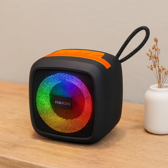 Kablosuz Taşınabilir Bluetooth Hoparlör (Işıklı, Usb/Tf, 1200Mah) ürün görseli 1