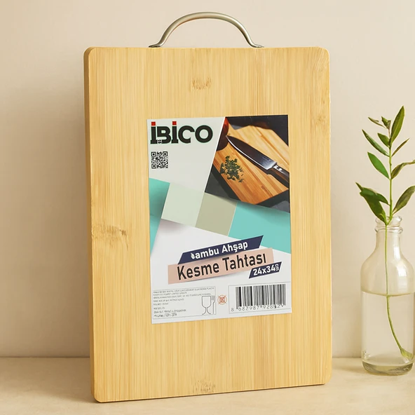 Bambu Kesme Panosu 24X34X1.7 Cm - Metal Kulplu ürün görseli 1