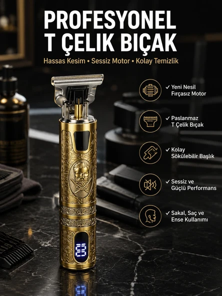 Tıraş Makinesi Çizik Tıraş Paslanmaz Çelik Uzun Ömürlü Şarjlı ürün görseli 1