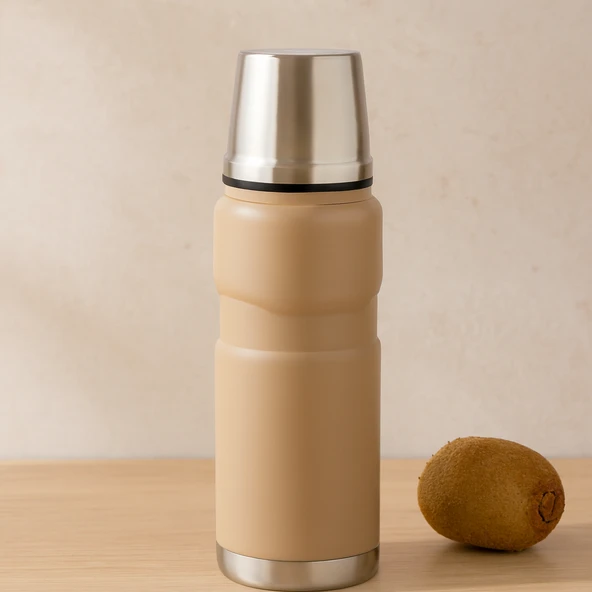 0.5 L Paslanmaz Çelik Termos (Sızdırmaz Kapak / Bardaklı) ürün görseli 1