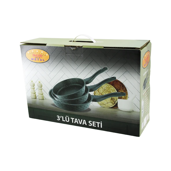 Döküm Tava Seti 3'Lü (20-24-28 Cm) - Resim 2