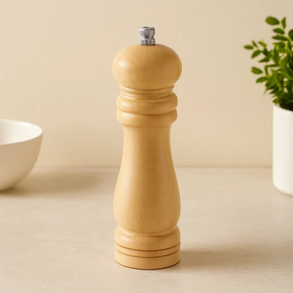 Ahşap Tuz Ve Baharat Öğütücü 15 Cm (Çap 4.5 Cm) ürün görseli 1