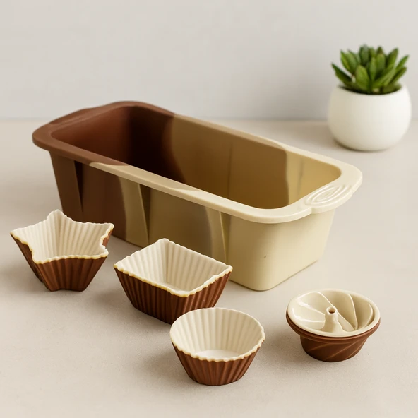Silikon 13 Parça Muffin Ve Baton Kek Kalıp Seti (11.5X25 Cm) ürün görseli 1