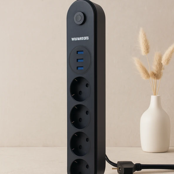 Termal Korumalı Anahtarlı 4'Lü Uzatma Kablosu 3 Usb 2 M ürün görseli 1